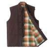 Chinese Style Autumn Winter Cotton Waistcoat Vest Men's Tang Costume Vest Outerwear Sleeveless Jacket; Brown