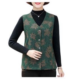 Green Floral Waistcoat Womens Spring Autumn Thin Sleeveless Jacket Cloth Waistcoat Vest Tank Top Outerwear Innerwear