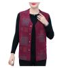 Wine Red Checker Waistcoat Womens Spring Autumn Thin Sleeveless Jacket Cloth Waistcoat Vest Tank Top Outerwear Innerwear