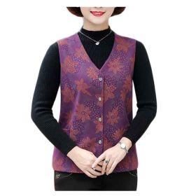 Purple Floral Waistcoat Womens Spring Autumn Thin Sleeveless Jacket Cloth Waistcoat Vest Tank Top Outerwear Innerwear