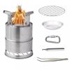 Outdoor Portable Mini Stainless Steel Folding Picnic Hiking Backpack Stove Camping Wood Stove