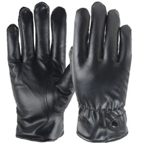 PU Touch Screen Leather Gloves Winter Fleece Faux Leather Fleece Cycling Warm Gloves