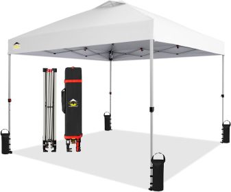 Crown Shades 10x10 Pop up Canopy Outside Canopy, Patented One Push Tent Canopy with Wheeled Carry Bag, Bonus 8 Stakes