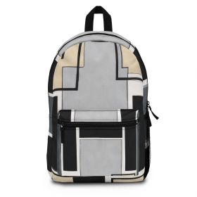 Backpack Work/school/leisure - Waterproof, Abstract Black Grey Brown Geometric Contemporary Art Shapes