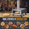 Outdoor Pizza Oven Portable Wood Pellet Pizza Stove with 12 Inch Round Rotatable Pizza Stone