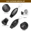 Multifunction 4 in 1 Safety Whistle w/Compass Thermometer Magnifier