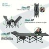 Camping Cot for Adults with Cushion and Pillow, Portable Folding Bed for Sleeping, Lightweight Tent cot with Carry Bag for Kids Supports 330 lbs