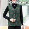 Green Floral Waistcoat Womens Spring Autumn Thin Sleeveless Jacket Cloth Waistcoat Vest Tank Top Outerwear Innerwear