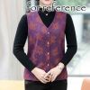 Purple Floral Waistcoat Womens Spring Autumn Thin Sleeveless Jacket Cloth Waistcoat Vest Tank Top Outerwear Innerwear