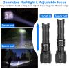 Super Bright LED Flashlight Waterproof Rechargeable Zoomable Tactical Torch Light Emergency Power Bank Support 3 Battery Types