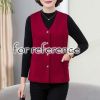 Womens Spring Autumn Thin Waistcoat Jacket Cloth Waistcoat Vest Tank Top Outerwear Innerwear; Wine Red