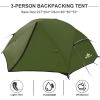 Tent for 2 and 3 Person is Waterproof and Windproof, Camping Tent for 3 to 4 Seasons,Lightweight Aluminum Pole Backpacking