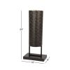 DecMode Modern Style Large Black Cylinder Metal Lantern with Pierced Metal Boho Pattern on Metal Base, 10' x 23'