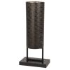 DecMode Modern Style Large Black Cylinder Metal Lantern with Pierced Metal Boho Pattern on Metal Base, 10' x 23'