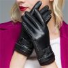 Womens Winter Leather Gloves Touchscreen Texting Warm Driving Lambskin Gloves