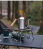 Outdoor mini small folding stainless steel stove top holder BBQ grill set pot holder grill pan holder grill net