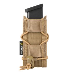 9mm Molle Mag Pouch Open-Top Pistol Mag Pouch Adjustable Mag Pouch Compatible With Various MOLLE Tactical Belts (Option: Single-Brown)