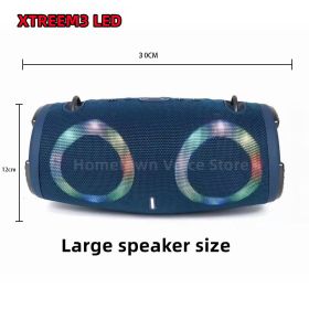 100W high power bluetooth speaker portable RGB colorful light waterproof wireless subwoofer360stereo surround TWS Caixa de som (Color: large size blue)