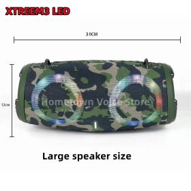 100W high power bluetooth speaker portable RGB colorful light waterproof wireless subwoofer360stereo surround TWS Caixa de som (Color: large  camouflage)