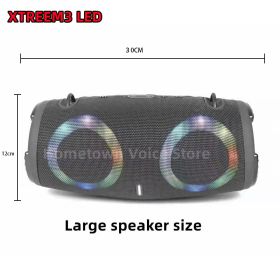 100W high power bluetooth speaker portable RGB colorful light waterproof wireless subwoofer360stereo surround TWS Caixa de som (Color: large size gray)