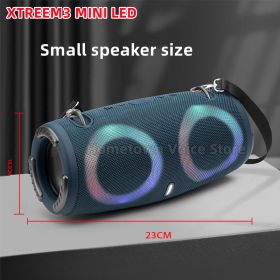 100W high power bluetooth speaker portable RGB colorful light waterproof wireless subwoofer360stereo surround TWS Caixa de som (Color: small size  blue)