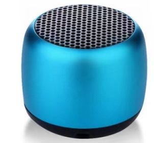 IPX5 Waterproof Mini Portable Bluetooth Speaker Metal HiFi TWS Interconnection Super Small Steel Stereo Wireless Loudspeaker (Color: Blue)