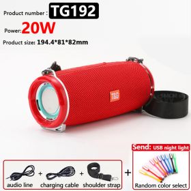 50W High Power TG187 Bluetooth Speaker Waterproof Portable Column For PC Computer Speakers Subwoofer Boom Box Music Center FM TF (Color: 20W TG192 Red)