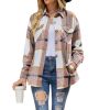 Flannel Plaid Jacket Long Sleeve Button Down Shirts Shacket