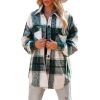 Flannel Plaid Jacket Long Sleeve Button Down Shirts Shacket