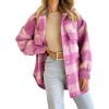 Women's Plaid Flannel Coat Woolen Thick Jacket