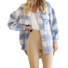 Women's Plaid Flannel Coat Woolen Thick Jacket