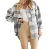 Women's Plaid Flannel Coat Woolen Thick Jacket