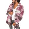 Women Flannel Plaid Jacket Button Down Shirts Coats Shacket