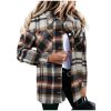 Women Flannel Plaid Jacket Button Down Shirts Shacket Jacket