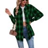 Women Flannel Plaid Jacket Button Down Casual Long Sleeve Blouse