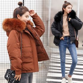 New Arrival Down Jacket Winter Jacket Women Single Full Slim Hair Cotton-padded Clothes Big Jacket Coat (Color: Brown)