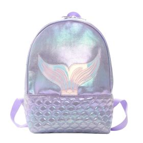 Mermaid Kids Backpack, Sparkly Sequins Backpack for Girls (Color: Purple)