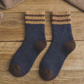 5 Pairs Thick Terry Wool Socks Women for Autumn and Winter with Striped Dotted Yarn Warm Christmas Socks (Color: 5)