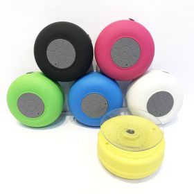 Bathroom waterproof drop Bluetooth speaker kitchen with large suction cup mini wireless portable small stereo (Color: Green)