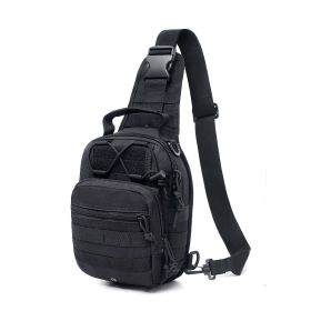 Men Backpack Tactical Sling Bag Chest Shoulder Body Molle Day Pack Pouch (colour: Black)