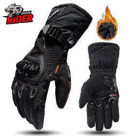 Motorcycle Gloves Windproof Waterproof Guantes Moto Men Motorbike Riding Gloves Touch Screen Moto Motocross Gloves Winter (Color: WP-02 Black Gloves)