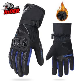 Motorcycle Gloves Windproof Waterproof Guantes Moto Men Motorbike Riding Gloves Touch Screen Moto Motocross Gloves Winter (Color: WN-01 Blue Gloves)