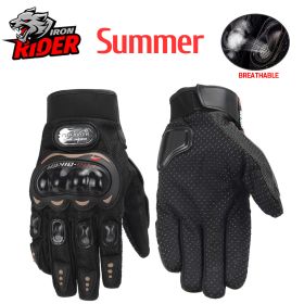 Motorcycle Gloves Windproof Waterproof Guantes Moto Men Motorbike Riding Gloves Touch Screen Moto Motocross Gloves Winter (Color: Summer MCS-01C Black)