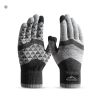 Winter Knit Gloves Men Women Fashion Warm Fleece Cycling Personality Windproof Triangular Non-Slip Touchscreen Wool Gloves