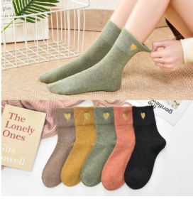 Boot Socks for Women, Thick Winter Socks Knit Warm Socks (Color: 5 pairs of love socks)