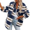 Women Flannel Plaid Jacket Button Down Shirts Coats Shacket