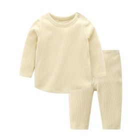 Baby Solid Color Long Sleeve Underwear Sets In Spring & Autumn (Size/Age: 80 (9-12M))