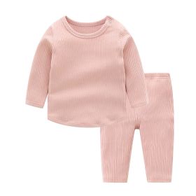 Baby Solid Color Long Sleeve Underwear Sets In Spring & Autumn (Size/Age: 100 (2-3Y))