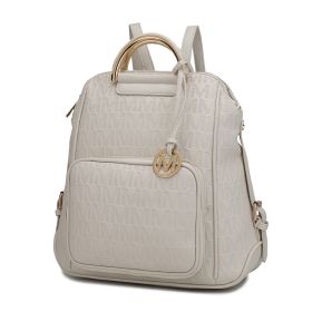 MKF Collection Torra Milan Signature Trendy Backpack by Mia k (Material: Polycarbonate, Color: Beige)