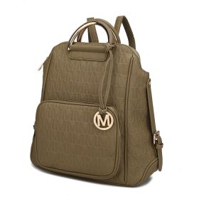 MKF Collection Torra Milan Signature Trendy Backpack by Mia k (Material: Polycarbonate, Color: Khaki Green)